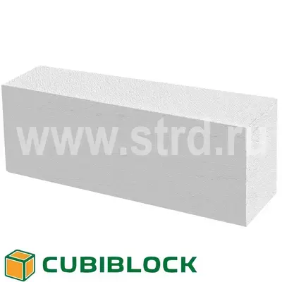Блок газобетонный Cubi Block перегородочный D600кг/м3 625*250*100 В3,5