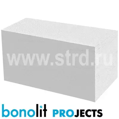 Блок газобетонный Bonolit Projects стеновой D500кг/м3 600*300*200 В3,5