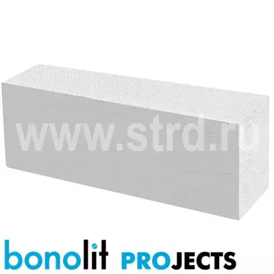 Блок газобетонный Bonolit Projects перегородочный 600*250*100 D500кг/м3 В3,5