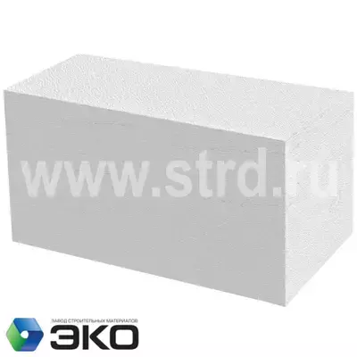 Блок газобетонный ЭКО стеновой D500кг/м3 600*250*200 В3,5