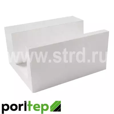 Блок газобетонный Poritep п-образный 500*400*250 D500кг/м3 В2,5