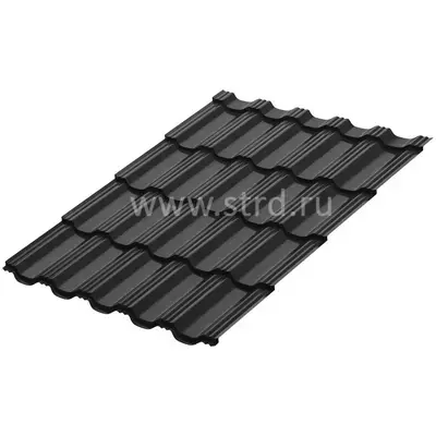 Металлочерепица Гётеборг 0.5мм Rooftop Бархат (Rooftop Matte) Россия RAL 9005 (черный) Aquasystem