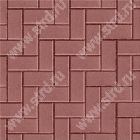 Тротуарная плитка Брусчатка 2П4ф Красный полный прокрас на сером цементе основа - серый цемент 200*100*40мм Нобетек