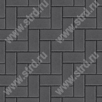 Тротуарная плитка Брусчатка 2П4ф Черный полный прокрас на сером цементе основа - серый цемент 200*100*40мм Нобетек