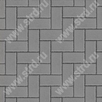 Тротуарная плитка Брусчатка 2П6ф Серый основа - серый цемент 200*100*60мм Нобетек