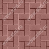 Тротуарная плитка Брусчатка ЭДД 1.6 Красный полный прокрас на сером цементе основа - серый цемент 200*100*60мм Спецбетон