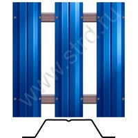 Штакетник металлический П-образный прямой 0.1м 0.4мм Полиэстер RAL 5005 (синий) Grand Line